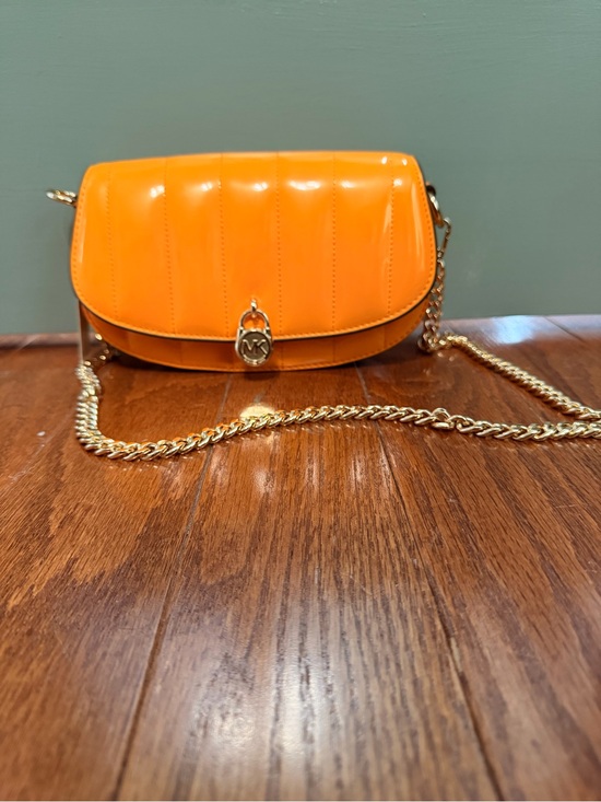 Michael Kors Handbags - Michael Kors Mila Small Patent Convertible Crossbody Bag in Pop Orange